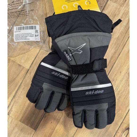 Ski-Doo Mens X-Team Nylon Snowmobile Gloves Water/Windproof Warm Black 3XL NEW - Picture 1 of 10